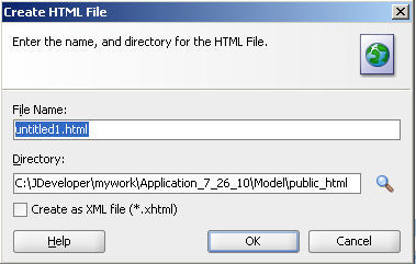 create html dialog file