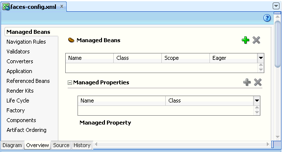 Overview Editor for JSF Configuration File