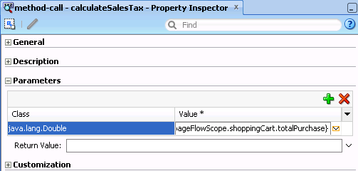 Method parameters in Property Inspector