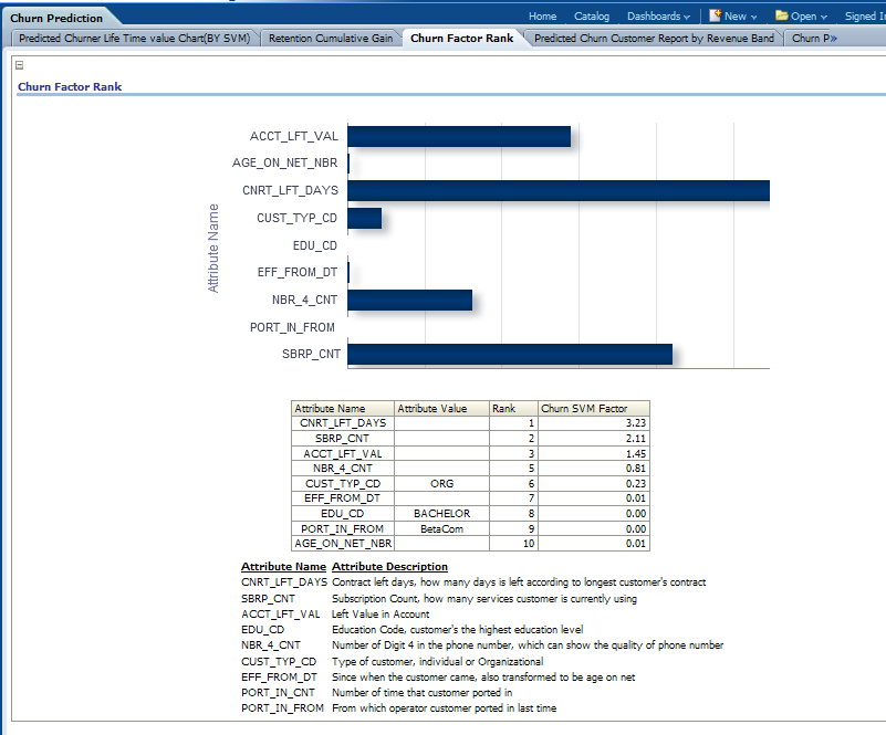 Oracle Communications Data Modelサンプル レポート