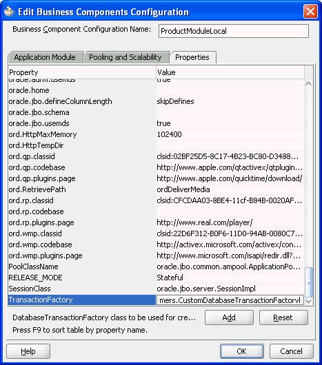 Business components can use database transaction class