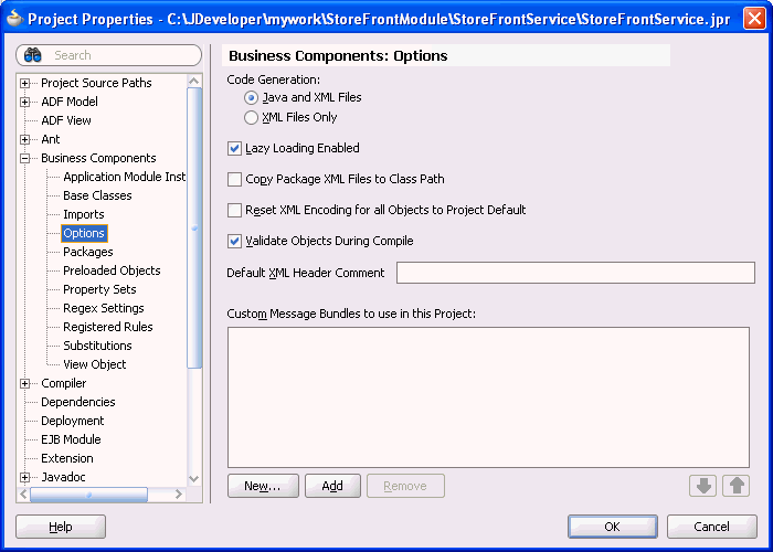 Resource bundles in Project Properties dialog