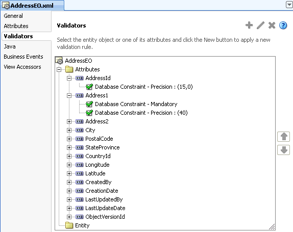 Use the overview editor to set validation