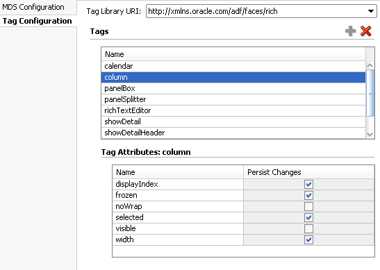 overview editor of adf-config.xml