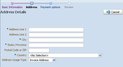 Create address in address details page