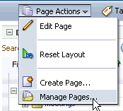 Page Actions menu