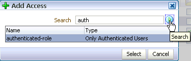 Add Access dialog box