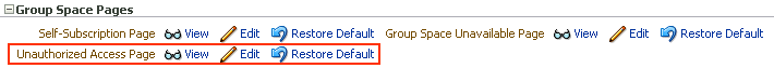 General subtab link to edit Unauthorized Access Page