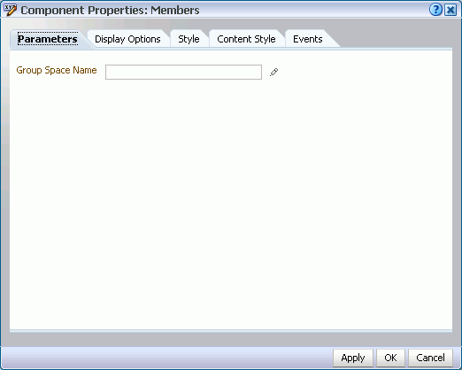 Component Properties dialog box