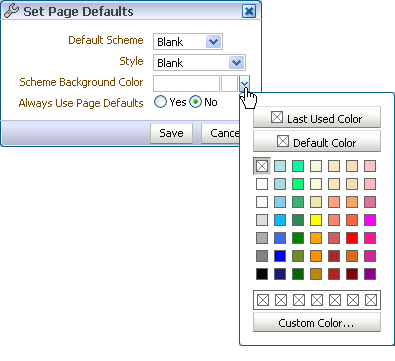 Scheme Background Color pick list