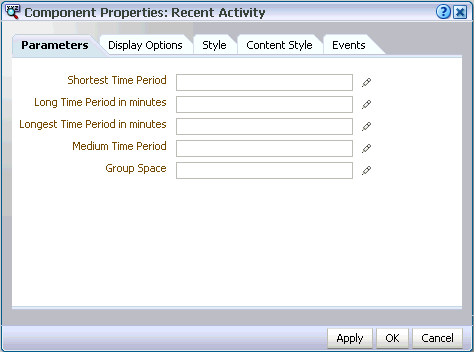 Recent Activity task flow properties