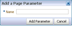 Add a Page Parameter dialog box