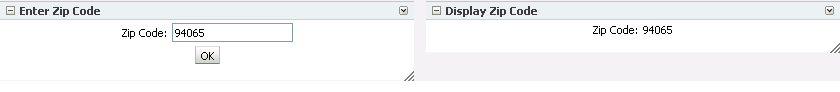 Parameter Display portlet wired to Parameter Form portlet