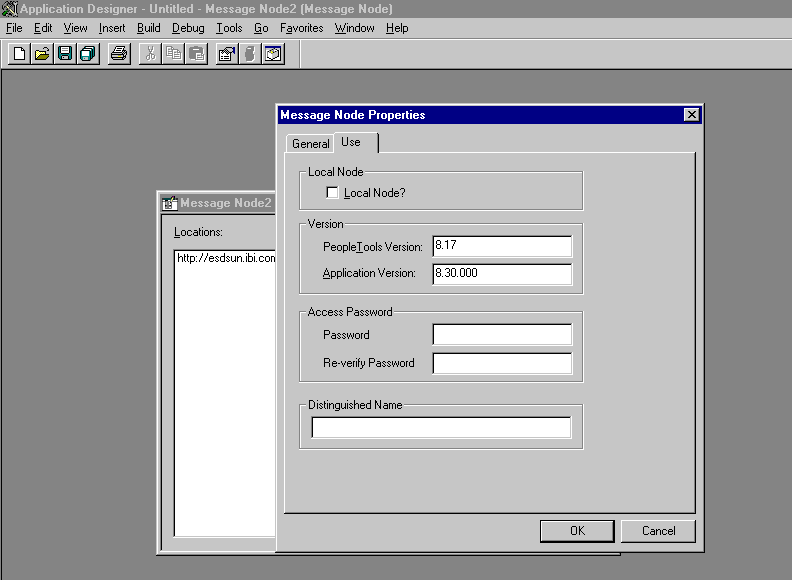 「Message Node Properties」ダイアログ・ボックス 「Message Node Properties」ダイアログ・ボックス