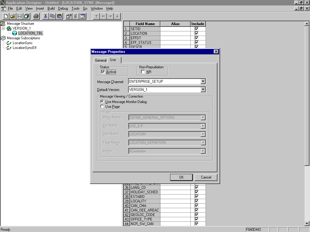 「Message Properties」ダイアログ・ボックス 「Message Properties」ダイアログ・ボックス