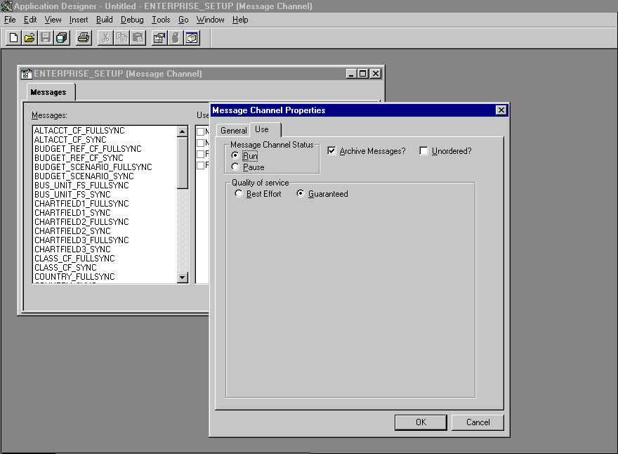 「Message Channel Properties」ダイアログ・ボックス 「Message Channel Properties」ダイアログ・ボックス
