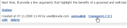 Comments link on a blog entry Comments link on a blog entry