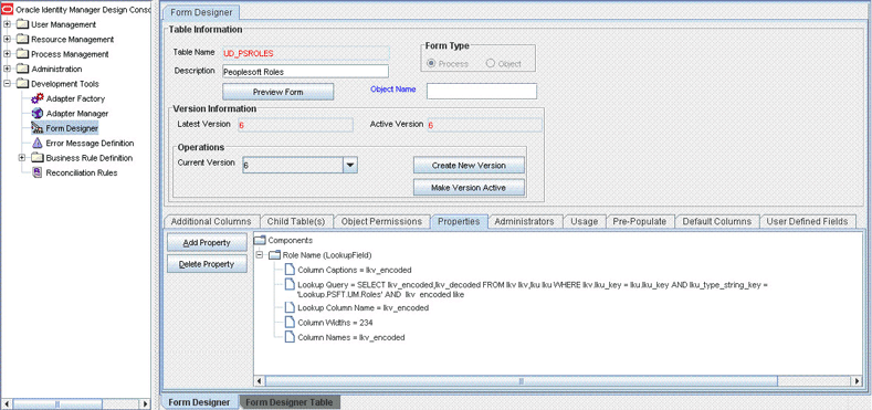 UD_PSROLES Form