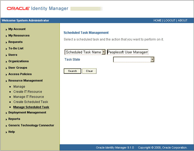 Scheduled Task Details page