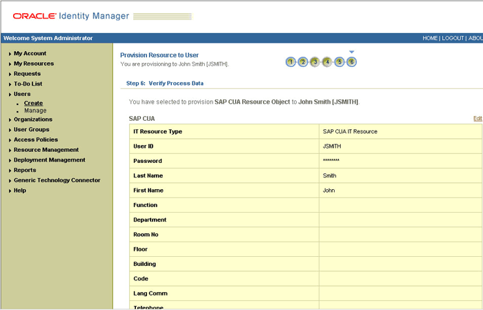 The Step 6: Verify Process Data page