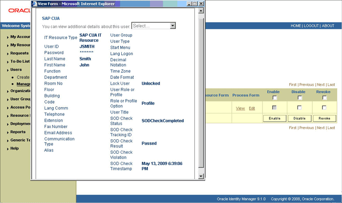 The process form