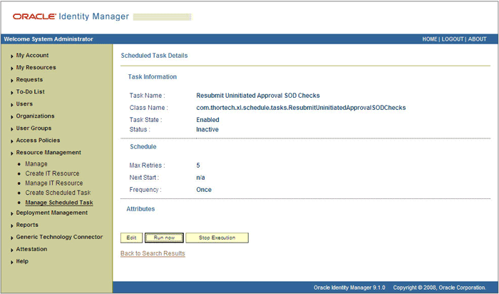 Resubmit Uninitiated Provisioning SOD Checks scheduled task