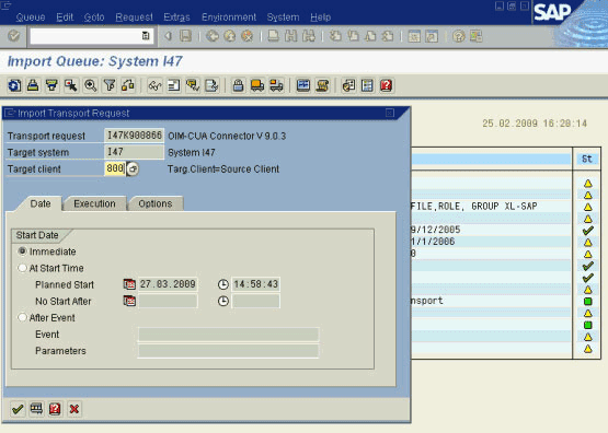 The Import Transport Request dialog box