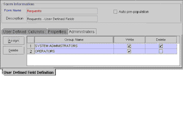 Administrators tab