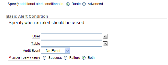 Basic Rule area of Create Rule page