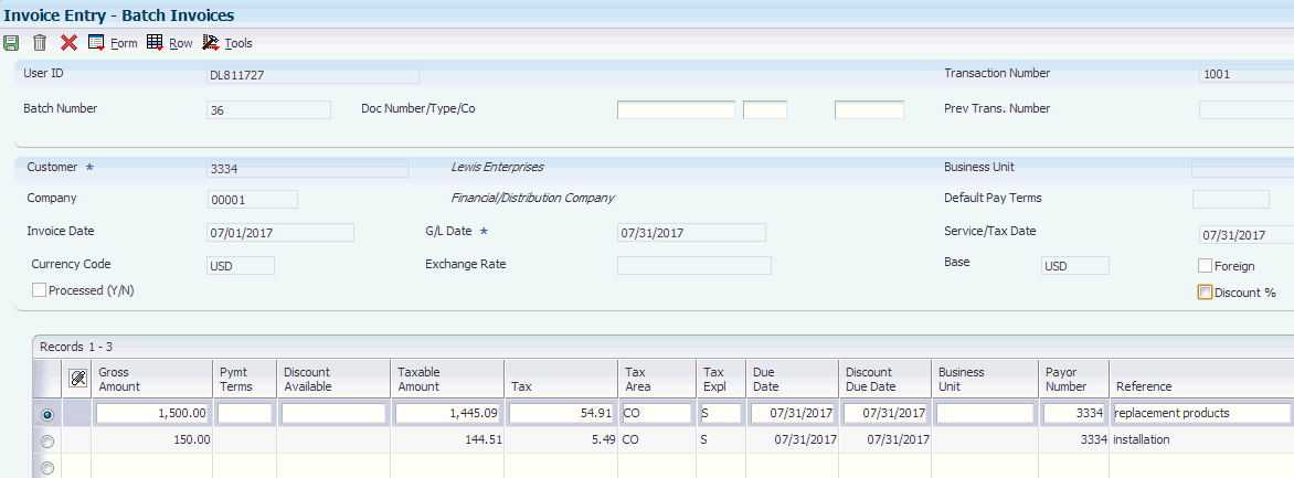 form invoice access Batch Invoices Processing