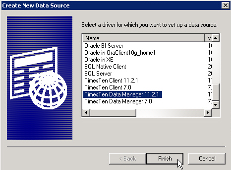 システムDSNの作成