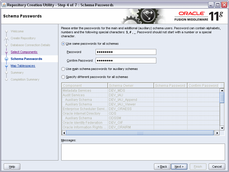 rcu select components screen