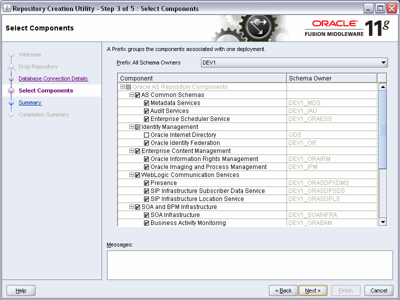 rcu select components screen