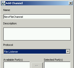 Add Channel dialog box