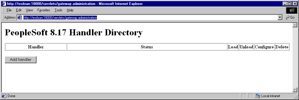 Handler Directory window