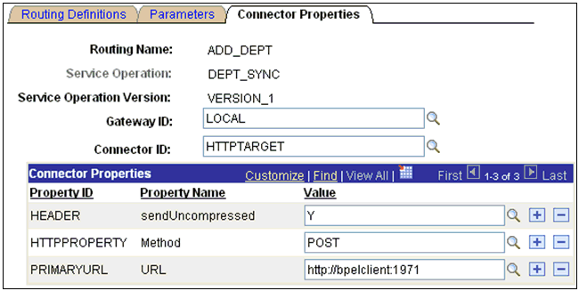 Connector Properties tab