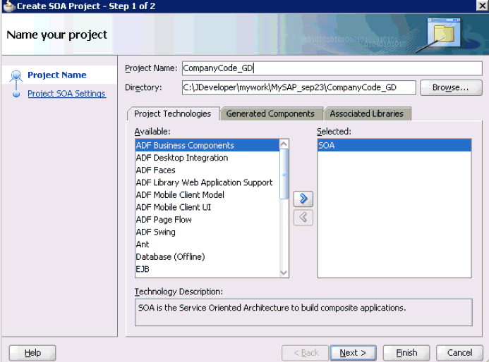 Name your project pane
