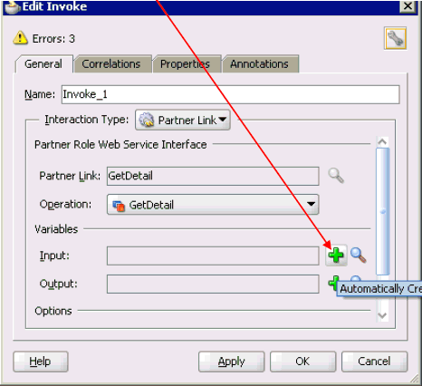 Edit Invoke dialog box