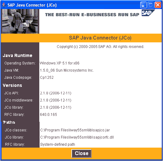 SAP Java Connector (JCo)