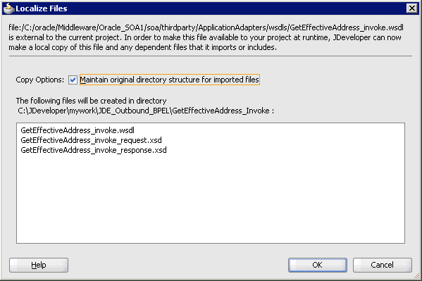 Localize Files dialog box