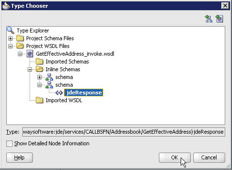 Type Chooser dialog box