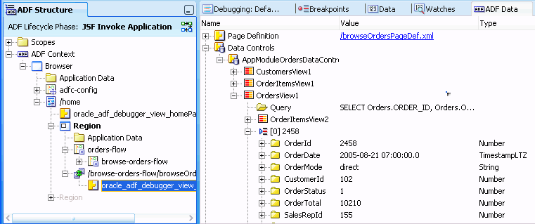 Binding container for BC4J data controls.