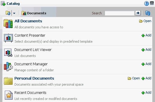 Content of the Documents folder