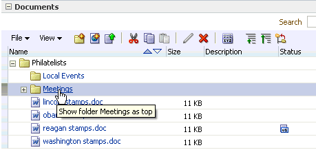 Functional Specs folder under the main group space folder