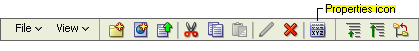 Properties icon on the Document Library toolbar