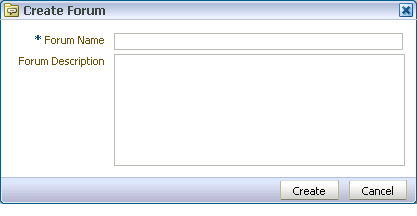 Create Forum dialog box