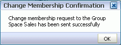 Change Membership Confirmation message