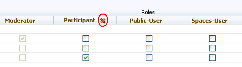 Delete icon on Roles subtab