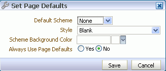 Set Page Defaults Dialog