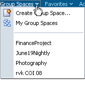 Group Spaces menu